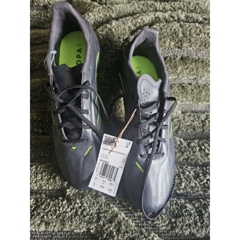 adidas Copa Pure III LeagueFG/MG Soccer Cleats Black Green JR2884 Men’s US 6 New